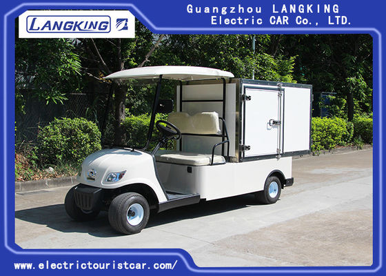 China 2 Vrachtwagen van de persoons de Witte Mini Elektrische Lading met de Doos650kg 48v 3kw gelijkstroom Motor van de Roestvrij staallading leverancier