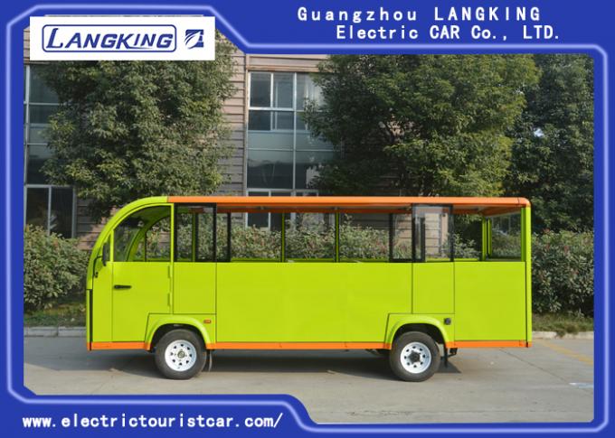 Groene Elektrische Toeristenauto met Semi Gesloten Deur/Elektrische Sightseeingsbus 0