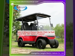 Mini 4 wiel 4 persoon elektrische club auto golfkarretjes met 48V batterij aangedreven