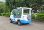Blauwe/Witte Elektrische Golfauto met Toplight-Fiberglas 4 Zetels voor Toevlucht leverancier