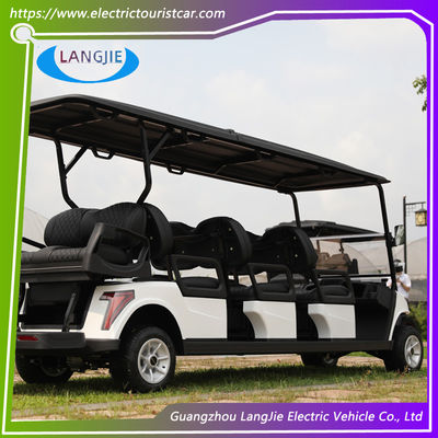 Witte kleur elektrische clubkarren 48V accu-aangedreven 8 zitplaatsen AC Motor Golf Buggy