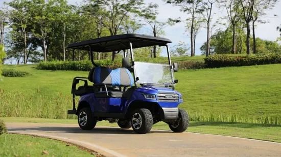 4 Seat Electric Golf Cart With Leather Fabric Seats LED Lighting System And Robotic Welding Chassis